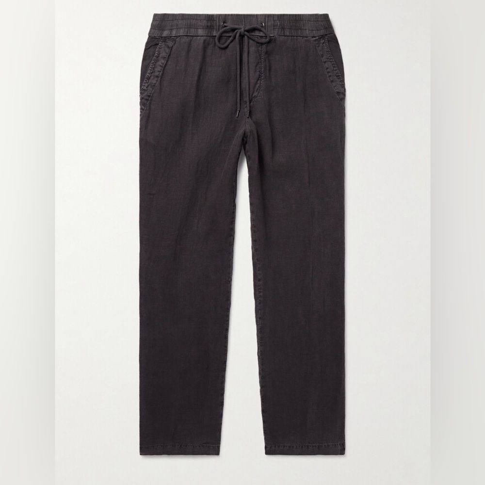 James Perse Ribbed Twill Drawstring Pants in Washed Black 32